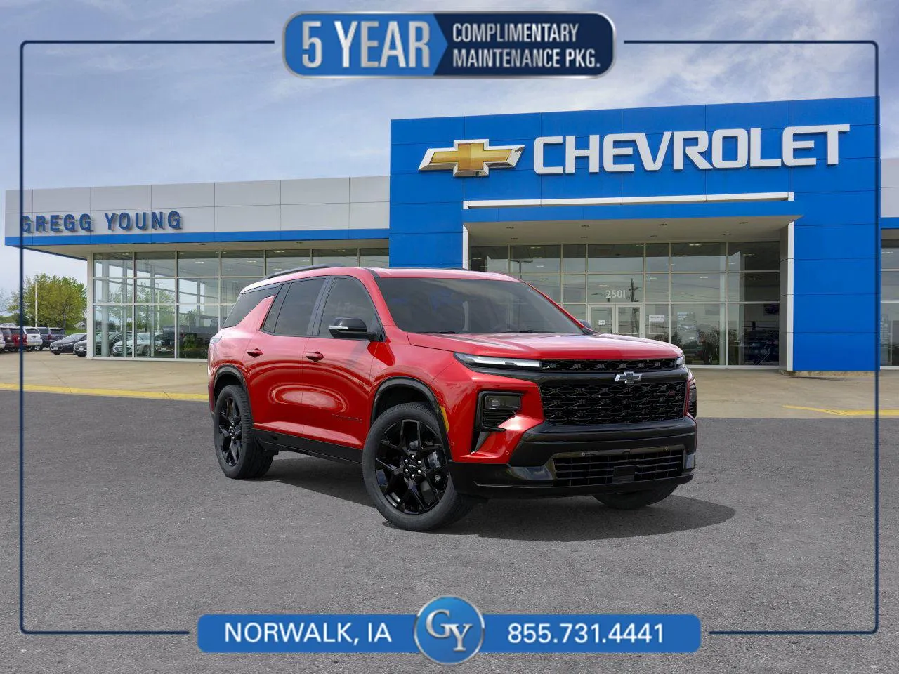 Red 2026 Chevrolet Traverse AWD RS for sale in Norwalk, IA