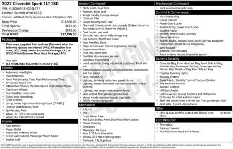 Photos of 2022 Chevrolet Spark 1LT for sale in Norwalk, IA at Gregg Young Chevrolet of Norwalk