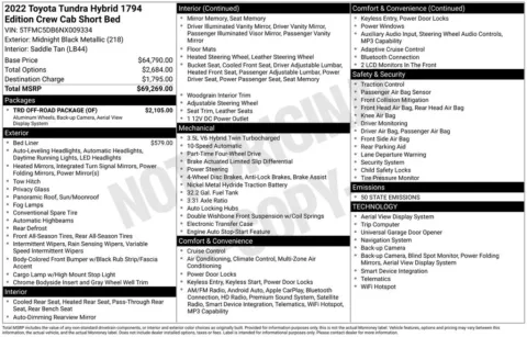 Photos of 2022 Toyota Tundra Hybrid 1794 Edition for sale in Norwalk, IA at Gregg Young Chevrolet of Norwalk