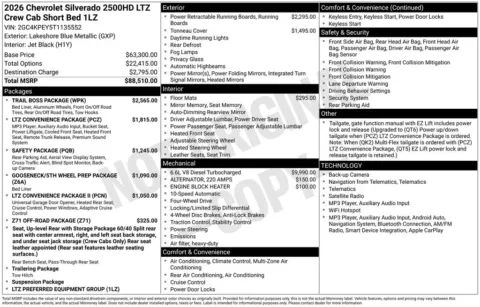 Photos of 2026 Chevrolet Silverado 2500 HD LTZ for sale in Norwalk, IA at Gregg Young Chevrolet of Norwalk