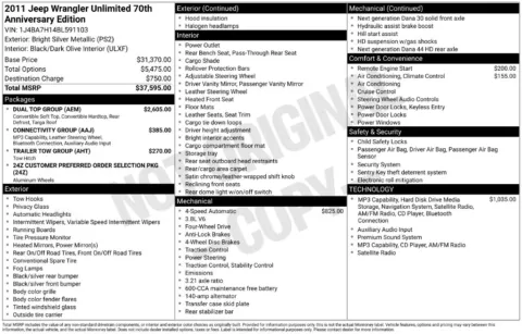 Photos of 2011 Jeep Wrangler 70th Anniversary Edition for sale in Norwalk, IA at Gregg Young Chevrolet of Norwalk