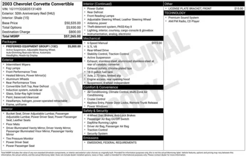 Photos of 2003 Chevrolet Corvette for sale in Norwalk, IA at Gregg Young Chevrolet of Norwalk