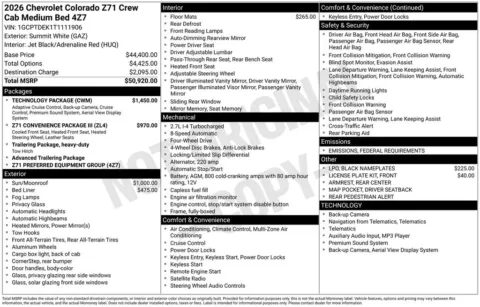 Photos of 2026 Chevrolet Colorado Z71 for sale in Norwalk, IA at Gregg Young Chevrolet of Norwalk