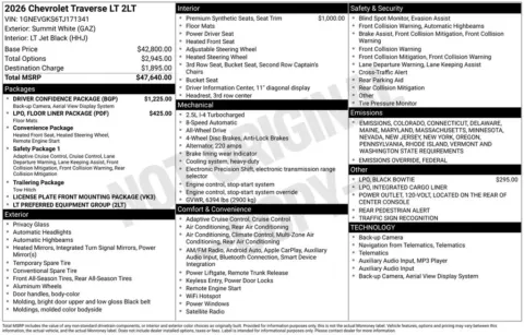 Photos of 2026 Chevrolet Traverse LT for sale in Norwalk, IA at Gregg Young Chevrolet of Norwalk