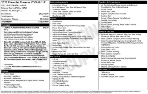 Photos of 2023 Chevrolet Traverse LT Cloth for sale in Norwalk, IA at Gregg Young Chevrolet of Norwalk