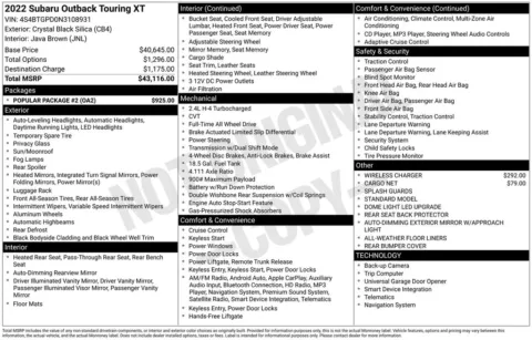 Photos of 2022 Subaru Outback Touring XT for sale in Norwalk, IA at Gregg Young Chevrolet of Norwalk