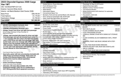 Photos of 2023 Chevrolet Express 2500 Work Van for sale in Norwalk, IA at Gregg Young Chevrolet of Norwalk