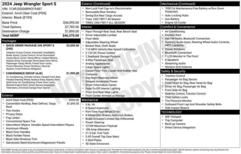 Photos of 2024 Jeep Wrangler Sport S for sale in Norwalk, IA at Gregg Young Chevrolet of Norwalk