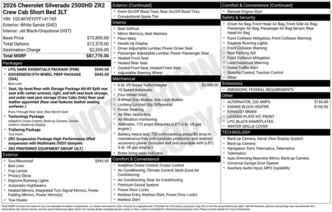 Photos of 2026 Chevrolet Silverado 2500HD ZR2 for sale in Plattsmouth, NE at Gregg Young of Plattsmouth