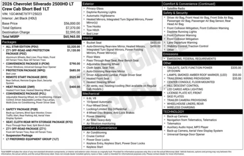 Photos of 2026 Chevrolet Silverado 2500HD LT for sale in Plattsmouth, NE at Gregg Young of Plattsmouth