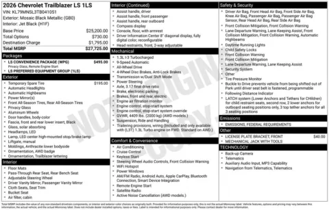Photos of 2026 Chevrolet TrailBlazer LS for sale in Plattsmouth, NE at Gregg Young of Plattsmouth