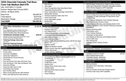 Photos of 2026 Chevrolet Colorado Trail Boss for sale in Plattsmouth, NE at Gregg Young of Plattsmouth