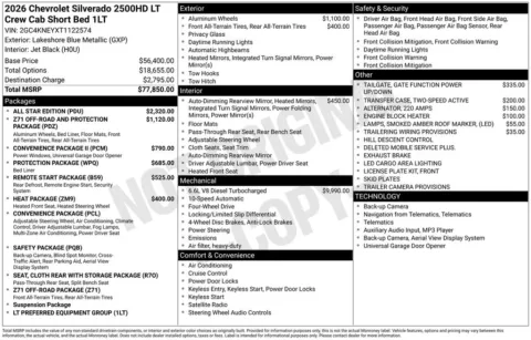 Photos of 2026 Chevrolet Silverado 2500HD LT for sale in Plattsmouth, NE at Gregg Young of Plattsmouth