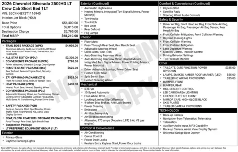 Photos of 2026 Chevrolet Silverado 2500HD LT for sale in Plattsmouth, NE at Gregg Young of Plattsmouth