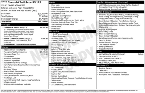 Photos of 2026 Chevrolet TrailBlazer RS for sale in Plattsmouth, NE at Gregg Young of Plattsmouth