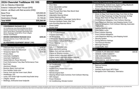 Photos of 2026 Chevrolet TrailBlazer RS for sale in Plattsmouth, NE at Gregg Young of Plattsmouth