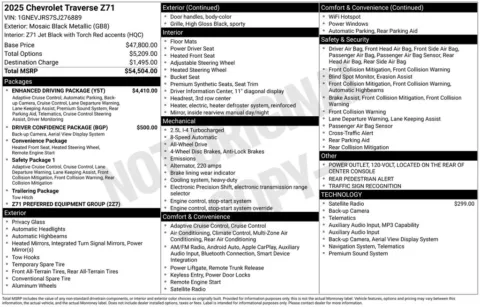 Photos of 2025 Chevrolet Traverse Z71 for sale in Plattsmouth, NE at Gregg Young of Plattsmouth