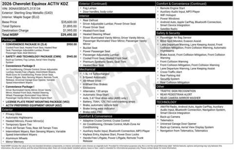 Photos of 2026 Chevrolet Equinox ACTIV for sale in Plattsmouth, NE at Gregg Young of Plattsmouth