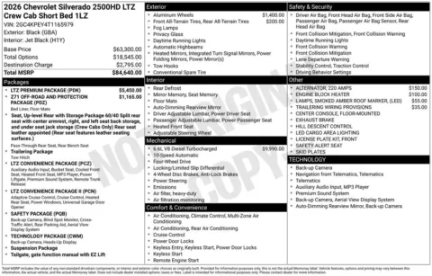 Photos of 2026 Chevrolet Silverado 2500HD LTZ for sale in Plattsmouth, NE at Gregg Young of Plattsmouth