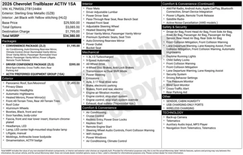Photos of 2026 Chevrolet TrailBlazer ACTIV for sale in Plattsmouth, NE at Gregg Young of Plattsmouth