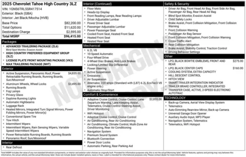 Photos of 2025 Chevrolet Tahoe High Country for sale in Plattsmouth, NE at Gregg Young of Plattsmouth