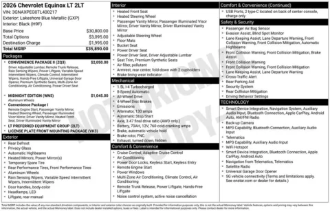 Photos of 2026 Chevrolet Equinox LT for sale in Plattsmouth, NE at Gregg Young of Plattsmouth