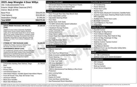 Photos of 2025 Jeep Wrangler Willys for sale in Plattsmouth, NE at Gregg Young Chevrolet Of Plattsmouth