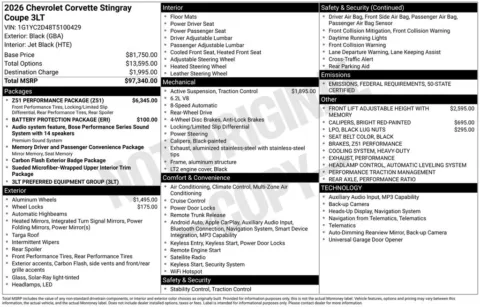 Photos of 2026 Chevrolet Corvette Stingray for sale in Plattsmouth, NE at Gregg Young Chevrolet Of Plattsmouth