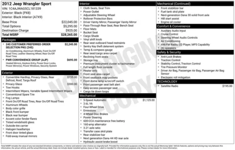 Photos of 2012 Jeep Wrangler Sport for sale in Plattsmouth, NE at Gregg Young Chevrolet Of Plattsmouth