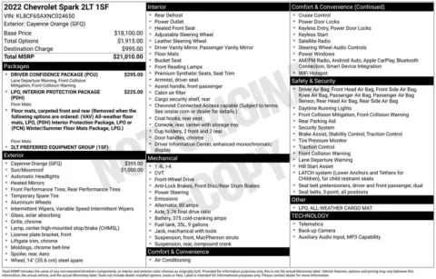 Photos of 2022 Chevrolet Spark 2LT for sale in Plattsmouth, NE at Gregg Young Chevrolet Of Plattsmouth