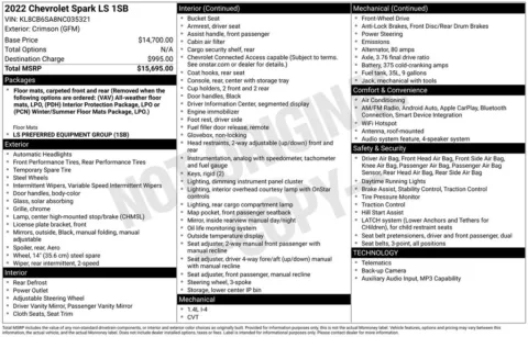 Photos of 2022 Chevrolet Spark LS for sale in Plattsmouth, NE at Gregg Young Chevrolet Of Plattsmouth