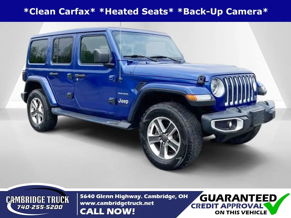 Blue 2019 Jeep Wrangler Unlimited Sahara for sale in Cambridge, OH