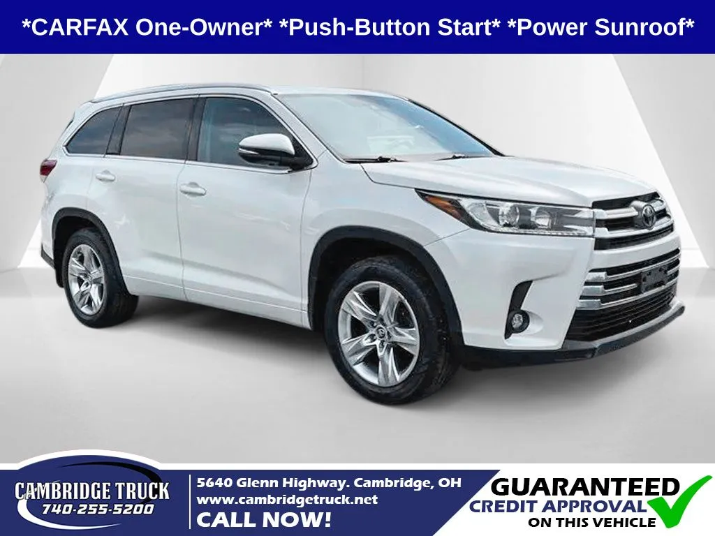 White 2019 Toyota Highlander Limited for sale in Cambridge, OH