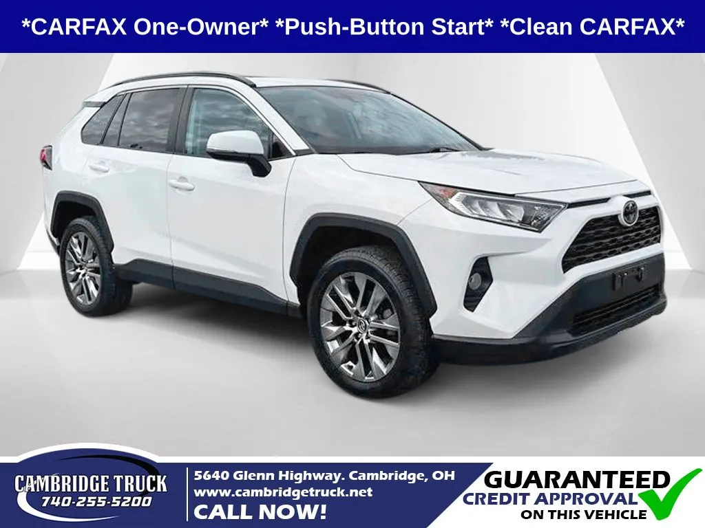White 2020 Toyota RAV4 XLE Premium for sale in Cambridge, OH