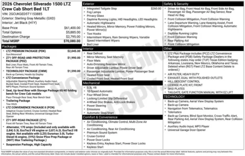 Photos of 2026 Chevrolet Silverado 1500 LTZ for sale in Plattsmouth, NE at Gregg Young Chevrolet Of Plattsmouth