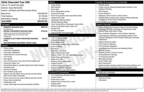 Photos of 2026 Chevrolet Trax 2RS for sale in Plattsmouth, NE at Gregg Young Chevrolet Of Plattsmouth