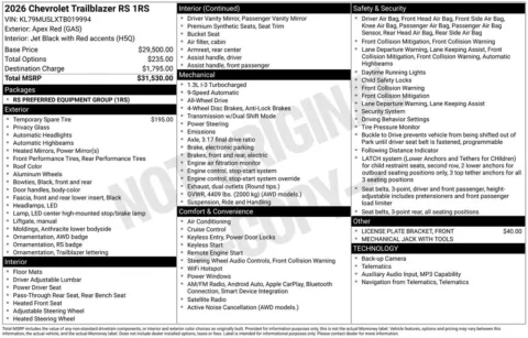 Photos of 2026 Chevrolet TrailBlazer RS for sale in Plattsmouth, NE at Gregg Young Chevrolet Of Plattsmouth