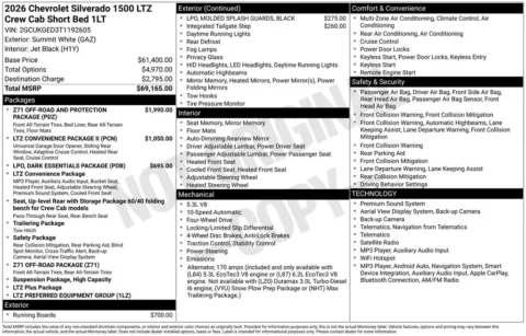 Photos of 2026 Chevrolet Silverado 1500 LTZ for sale in Plattsmouth, NE at Gregg Young Chevrolet Of Plattsmouth