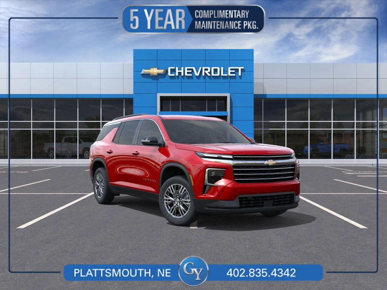 Red 2026 Chevrolet Traverse AWD LT for sale in Plattsmouth, NE