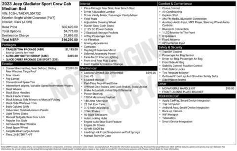 Photos of 2023 Jeep Gladiator Sport for sale in Plattsmouth, NE at Gregg Young Chevrolet Of Plattsmouth