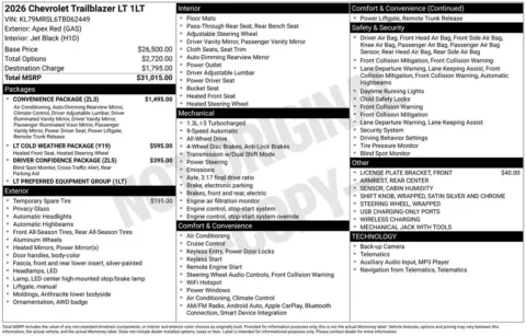 Photos of 2026 Chevrolet TrailBlazer LT for sale in Plattsmouth, NE at Gregg Young Chevrolet Of Plattsmouth