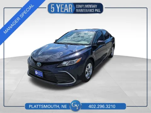 Blue 2021 Toyota Camry Hybrid LE for sale in Plattsmouth, NE