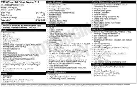 Photos of 2025 Chevrolet Tahoe Premier for sale in Plattsmouth, NE at Gregg Young Chevrolet Of Plattsmouth