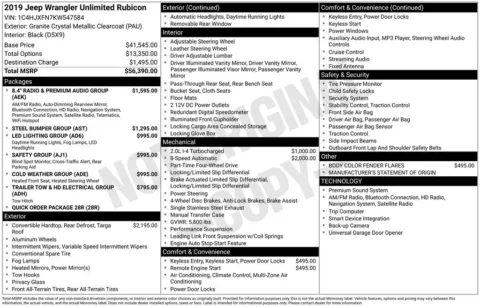 Photos of 2019 Jeep Wrangler Unlimited Rubicon for sale in Plattsmouth, NE at Gregg Young of Plattsmouth