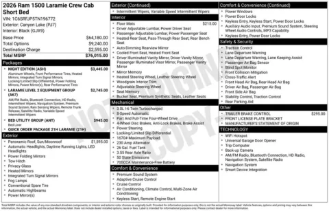 Photos of 2026 Ram 1500 Laramie for sale in Atlantic, IA at Gregg Young of Atlantic