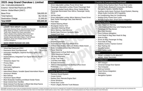 Photos of 2025 Jeep Grand Cherokee L Limited for sale in Atlantic, IA at Gregg Young of Atlantic