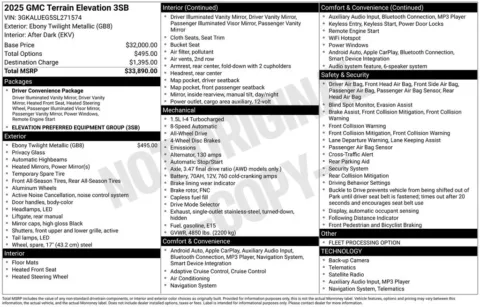 Photos of 2025 GMC Terrain Elevation for sale in Atlantic, IA at Gregg Young of Atlantic