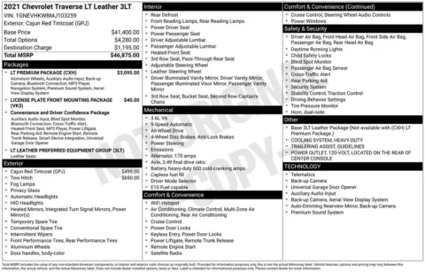 Photos of 2021 Chevrolet Traverse LT Leather for sale in Atlantic, IA at Gregg Young of Atlantic
