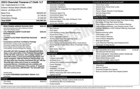 Photos of 2023 Chevrolet Traverse LT for sale in Atlantic, IA at Gregg Young of Atlantic