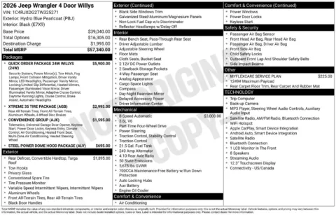 Photos of 2026 Jeep Wrangler Willys for sale in Atlantic, IA at Gregg Young Chrysler Dodge Jeep Ram of Atlantic